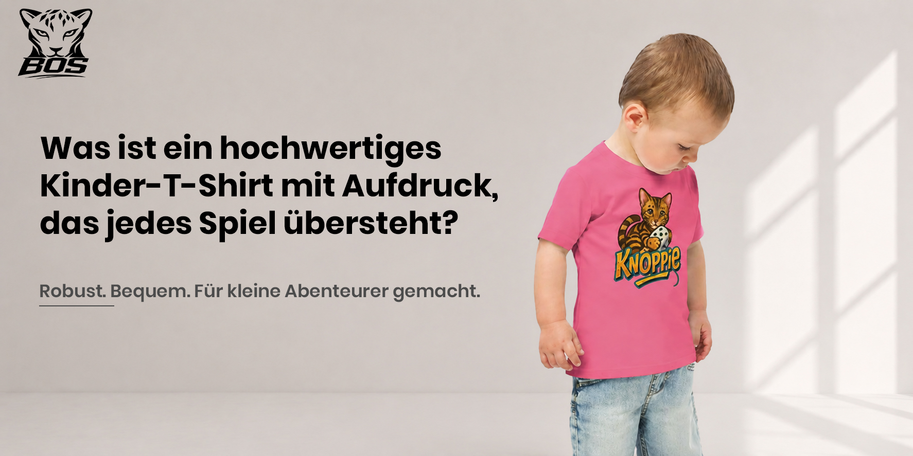 Was ist ein hochwertiges Kinder-T-Shirt mit Aufdruck, das jedes Spiel übersteht_